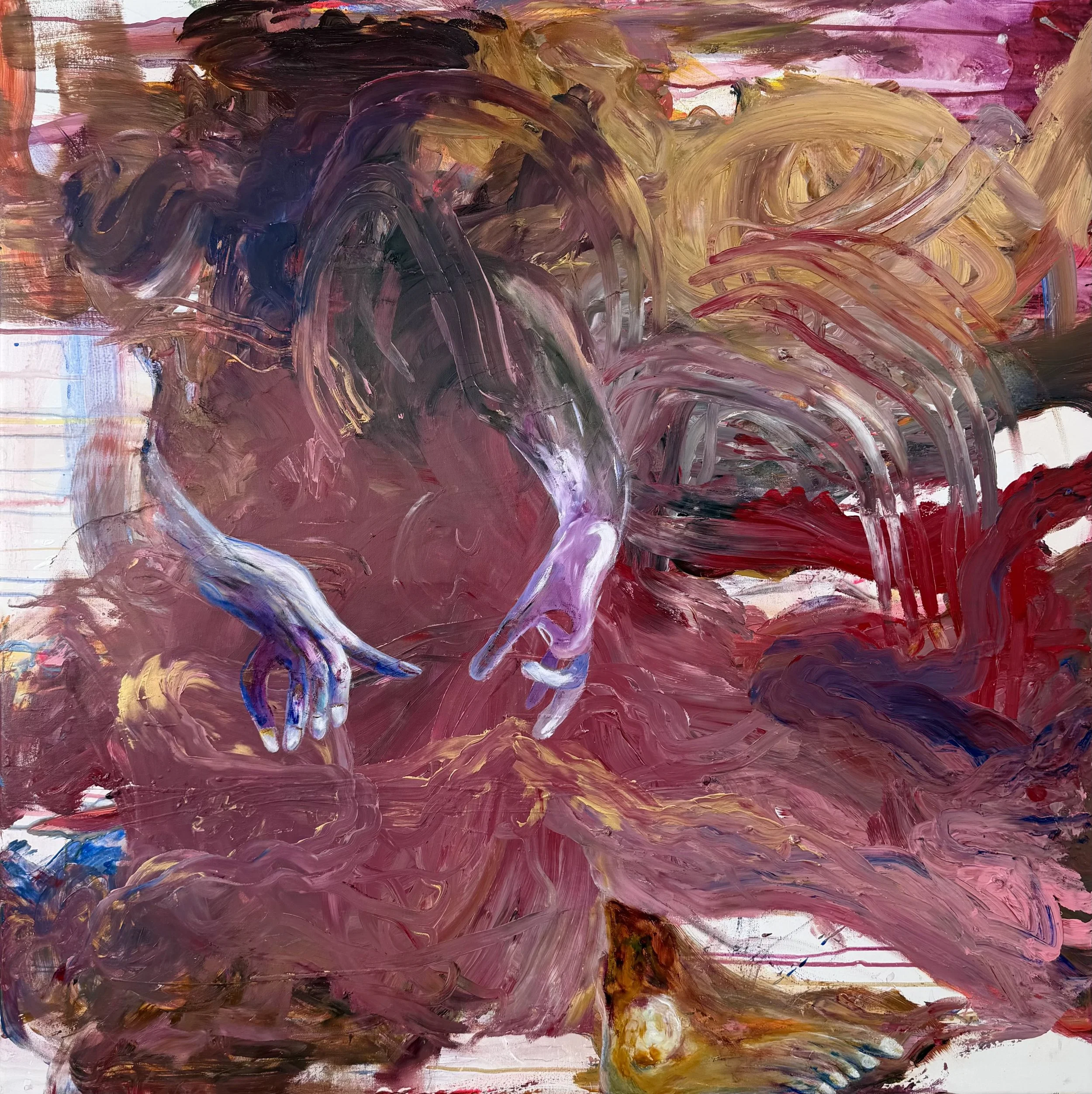 You may enter VII, 90x90cm, acrylic and polymer on canvas, 2026