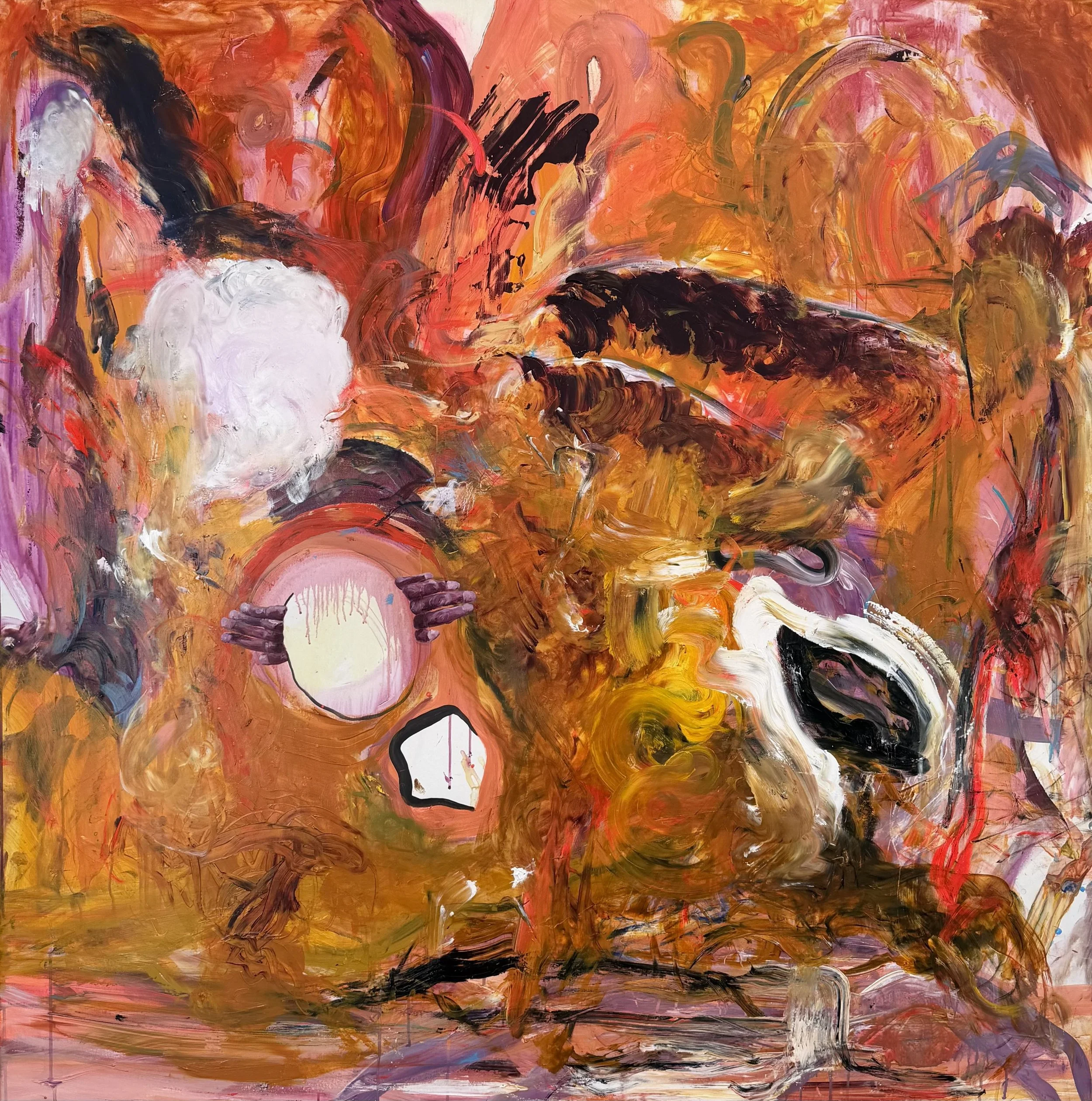 You may enter V, 150x150cm, acrylic and polymer on canvas, 2026