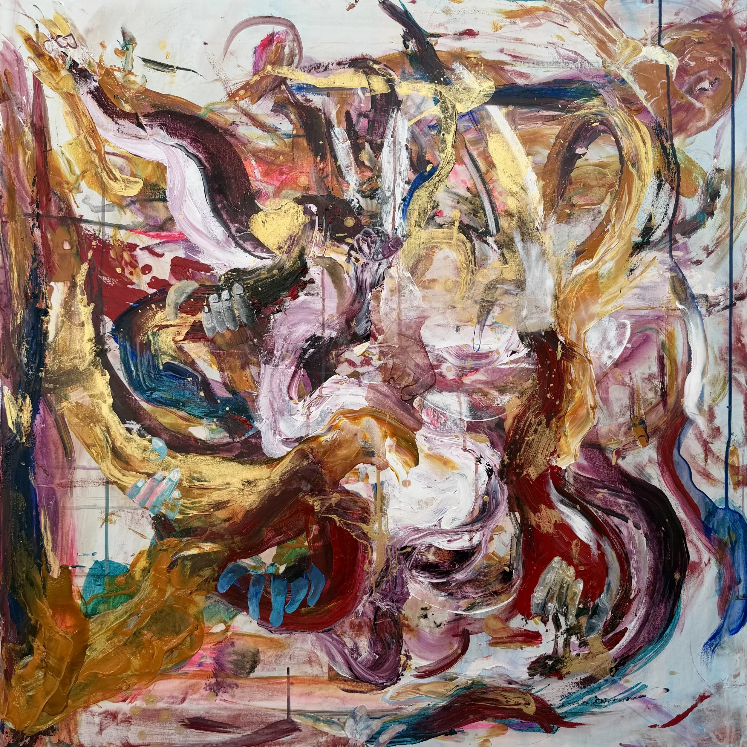 You may enter VI, 90x90cm, acrylic and polymer on canvas, 2026