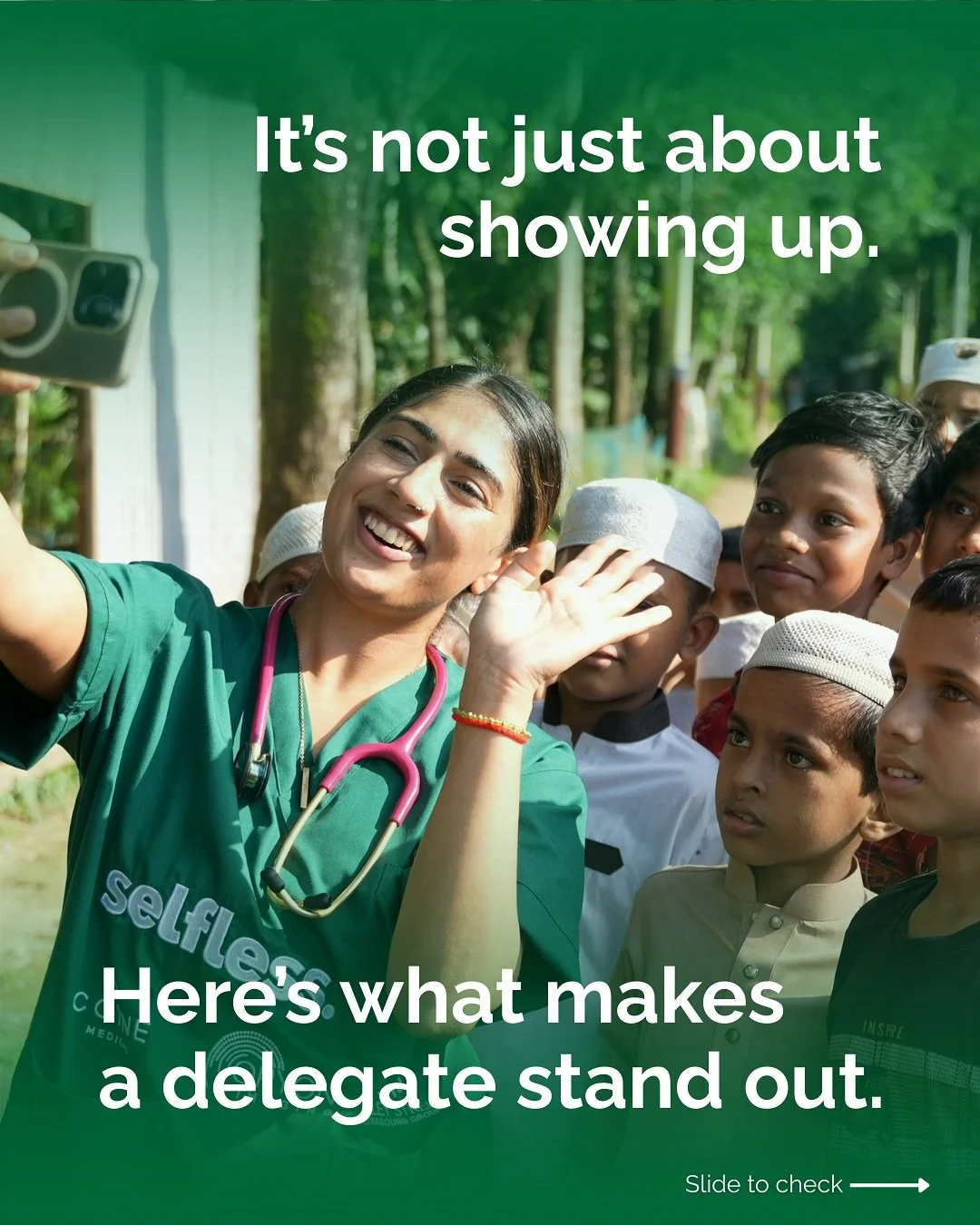 ✨ It&rsquo;s not just about showing up. It&rsquo;s about standing out.

At Selfless we&rsquo;re looking for future global health leaders who are:

🌍 Adaptable
💙 Compassionate
🤝 Culturally sensitive
🙌 Service-oriented

If this sounds like you &mda