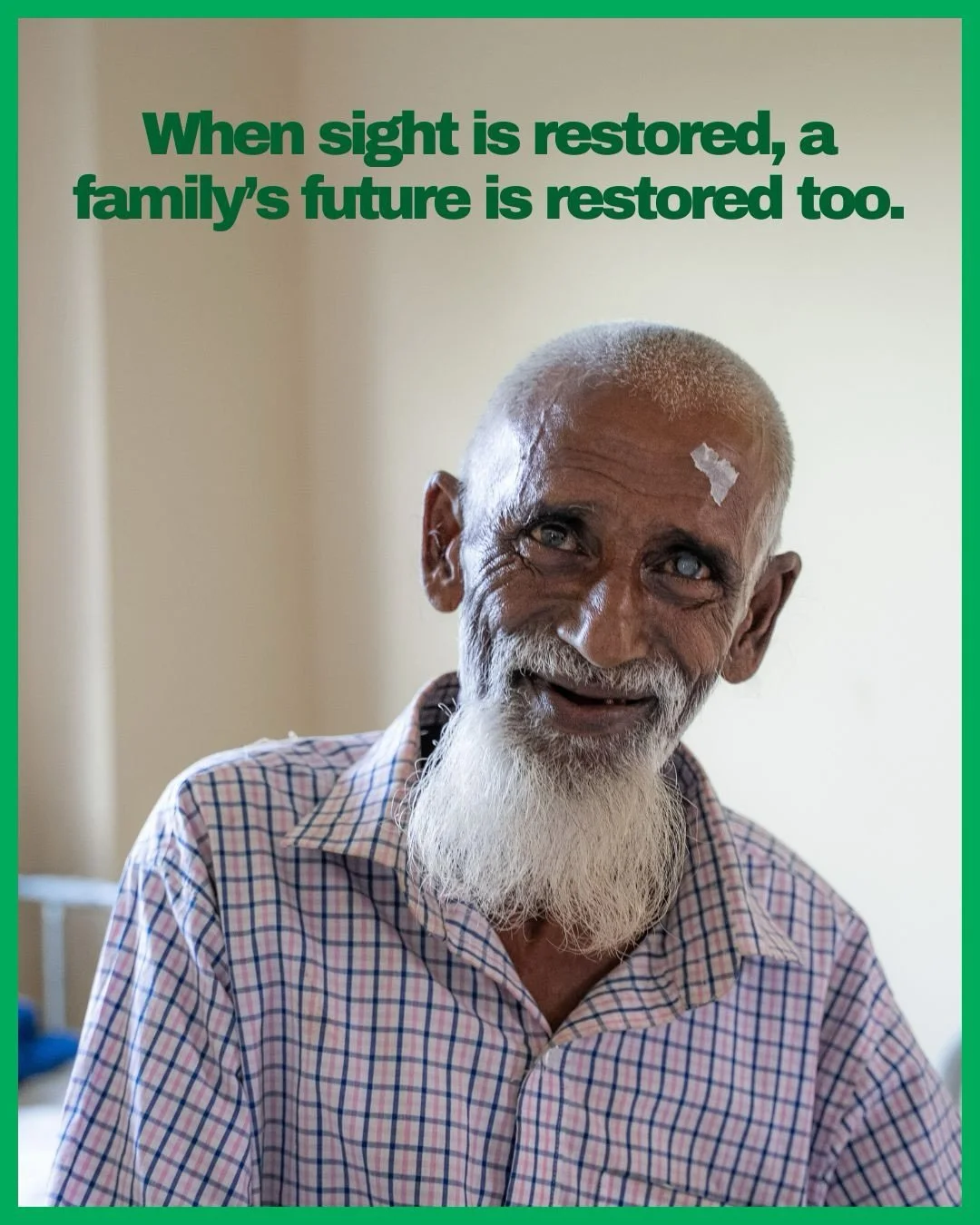 When someone regains their sight, it isn&rsquo;t just their world that changes.

A family can work again, provide again, hope again.

Through Porishkar, we&rsquo;re able to support people in rural Bangladesh with sight-restoring cataract treatment, h