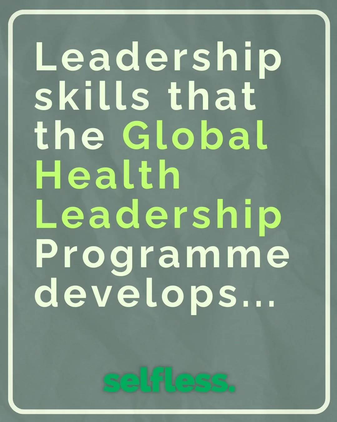 Leadership isn&rsquo;t built just anywhere. It&rsquo;s built in communities.

The Global Health Leadership Programme develops leaders who are equipped with a variety of skills that facilitate real change.

This is what we build, together.
Leadership 
