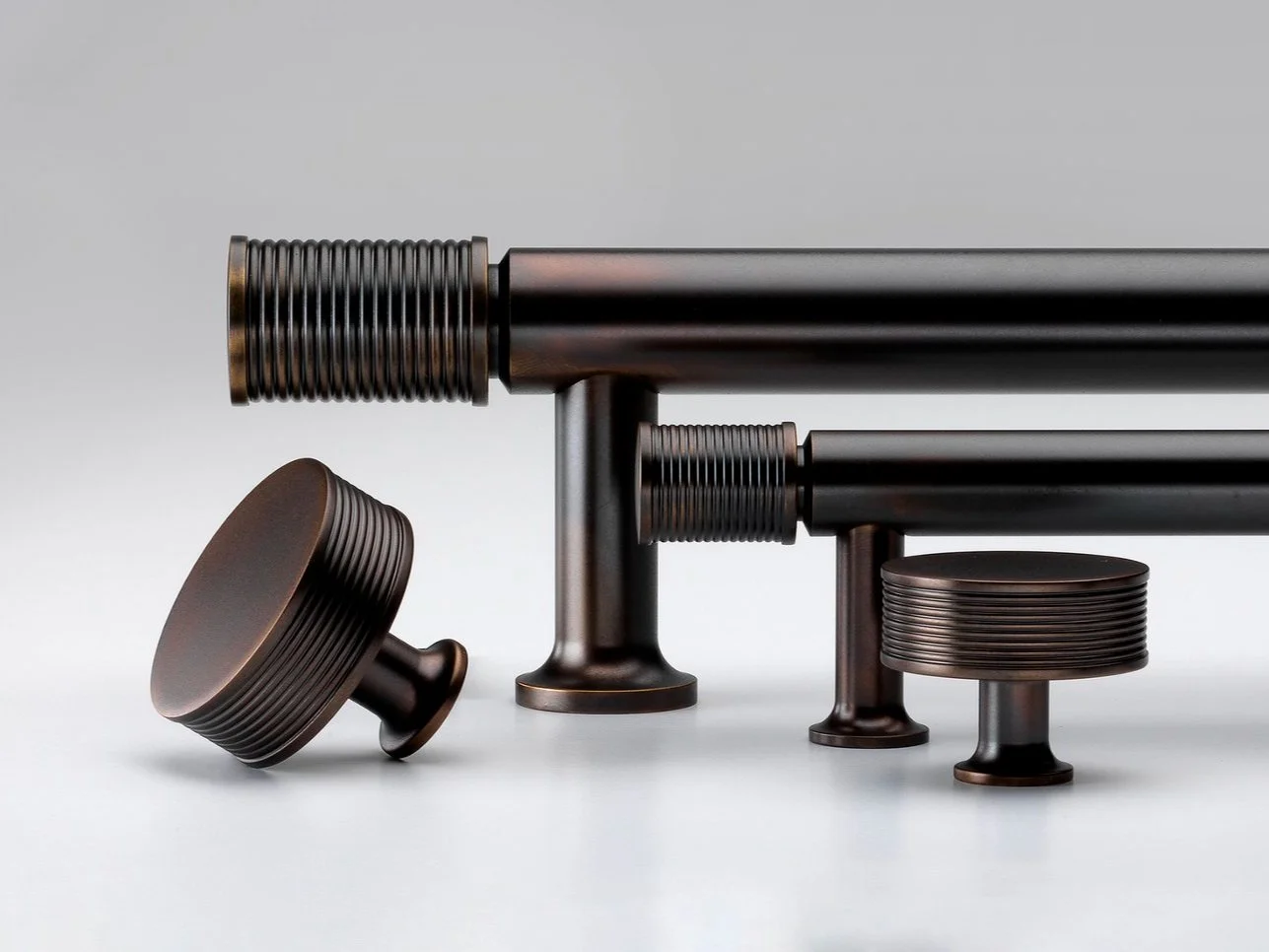 Skomer brass knob in our new Gunmetal finish.