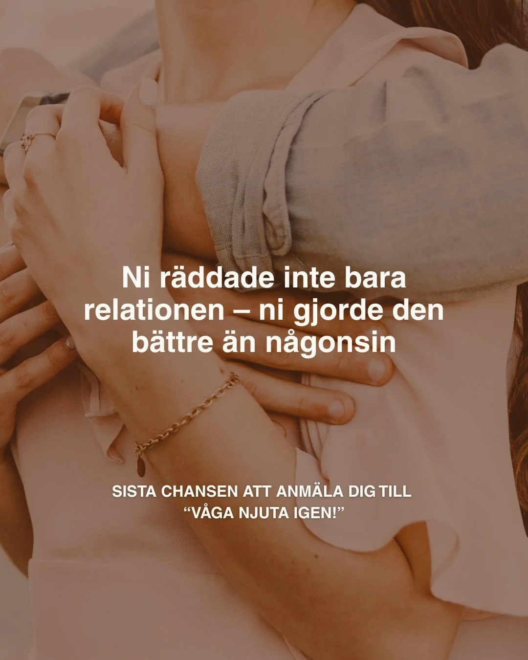Det beh&ouml;vdes inte s&aring; mycket, egentligen, f&ouml;r att det d&auml;r orov&auml;ckande men allt vanligare avst&aring;ndet mellan er skulle sluta v&auml;xa.
Det beh&ouml;vdes inte s&aring; mycket, egentligen, f&ouml;r att det d&auml;r orov&aum