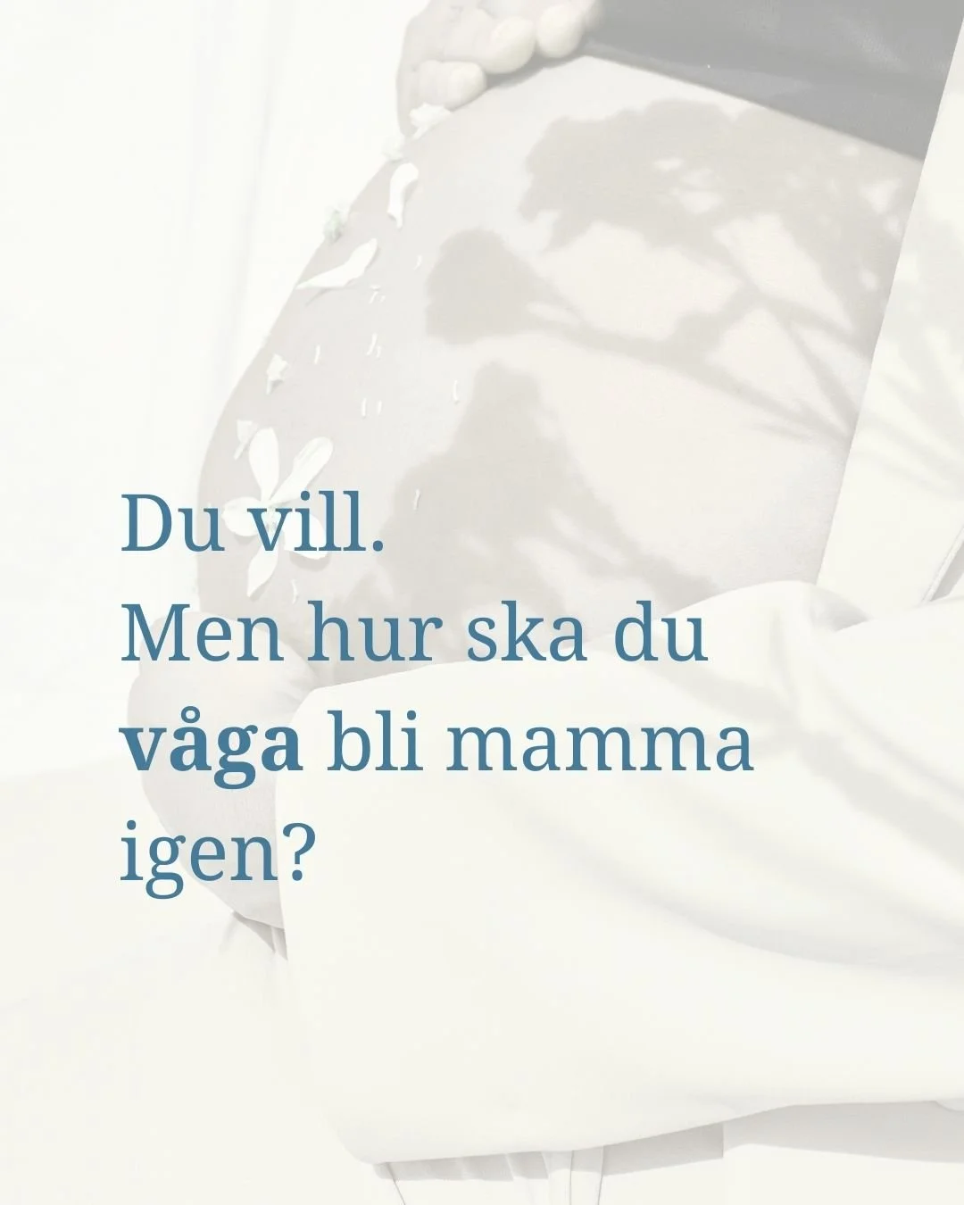 Jag tr&auml;ffar s&aring; m&aring;nga kvinnor backar fr&aring;n att bli mammor igen pga hur sv&aring;rt och tungt det blev f&ouml;rra g&aring;ngen.

Inte bara under f&ouml;rlossningen utan kanske redan under graviditeten. F&ouml;r att inte tala om po