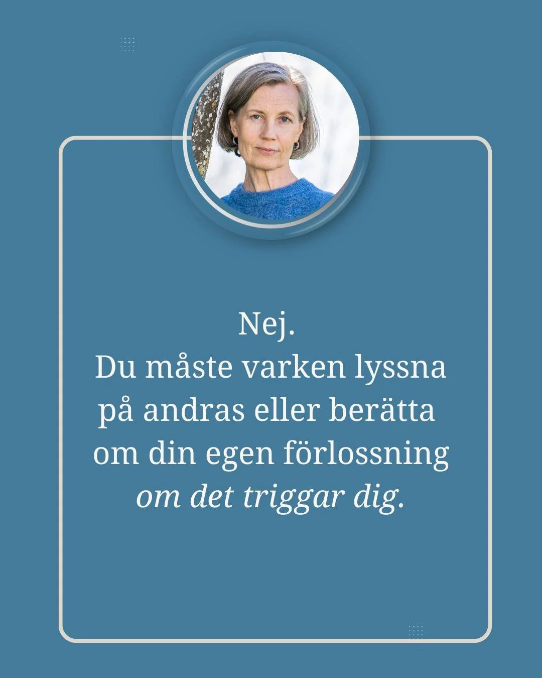 Att h&ouml;ra andra ber&auml;tta om sina f&ouml;rlossningar eller k&auml;nna ett krav att ber&auml;tta om din egen, n&auml;r det du var med om k&auml;nns som ett s&aring;r, &auml;r s&auml;llan s&auml;rskilt l&auml;kande.

Snarare triggande.

Jag komm