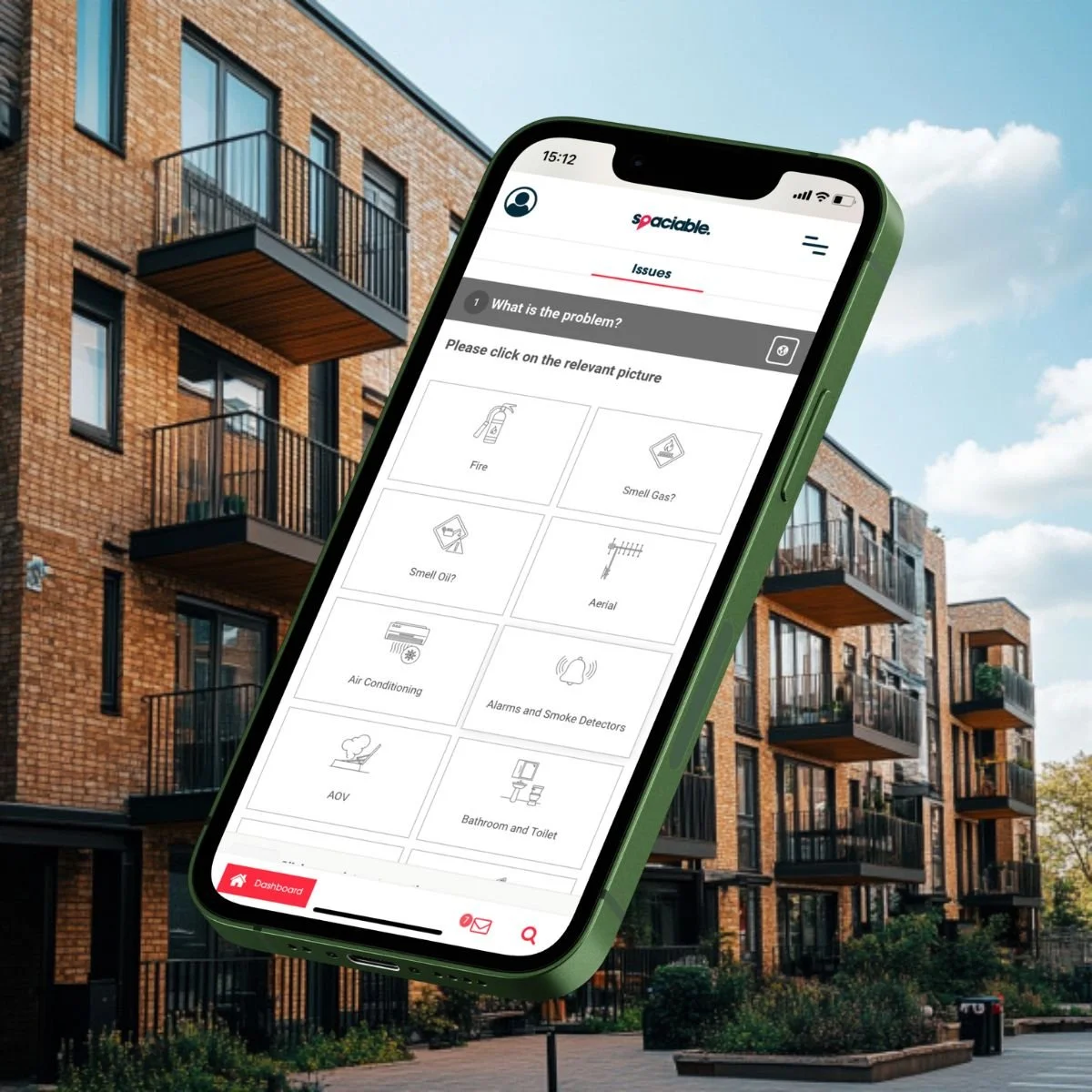 Issue reporting feature on Spaciable to demonstrate the types of AI adoption that is widespread among multifamily housing operators.