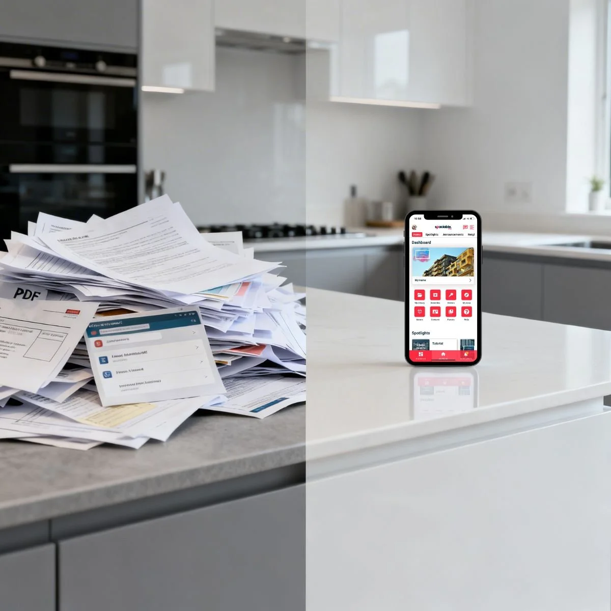 Spaciable portal used for digital handover, removing the need for piles of paperwork.