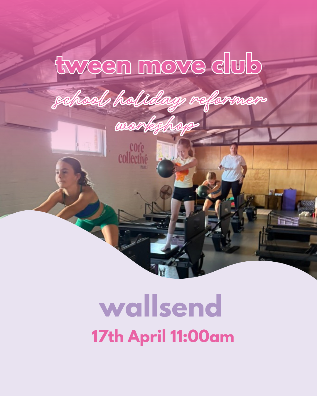 tweenagers using pilates reformers