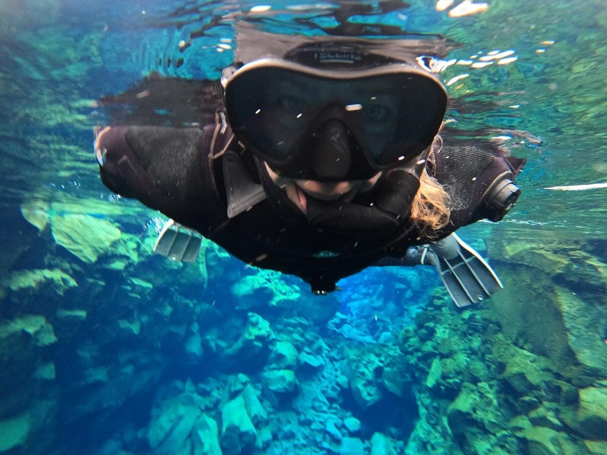 An incredible experience with @arcticadventures - snorkelling in Silfra with @ultrafergy 💦.

It&rsquo;s is the only place in the world where you can snorkel between the Earth&rsquo;s tectonic plates - North American and Eurasian which grow apart 2cm