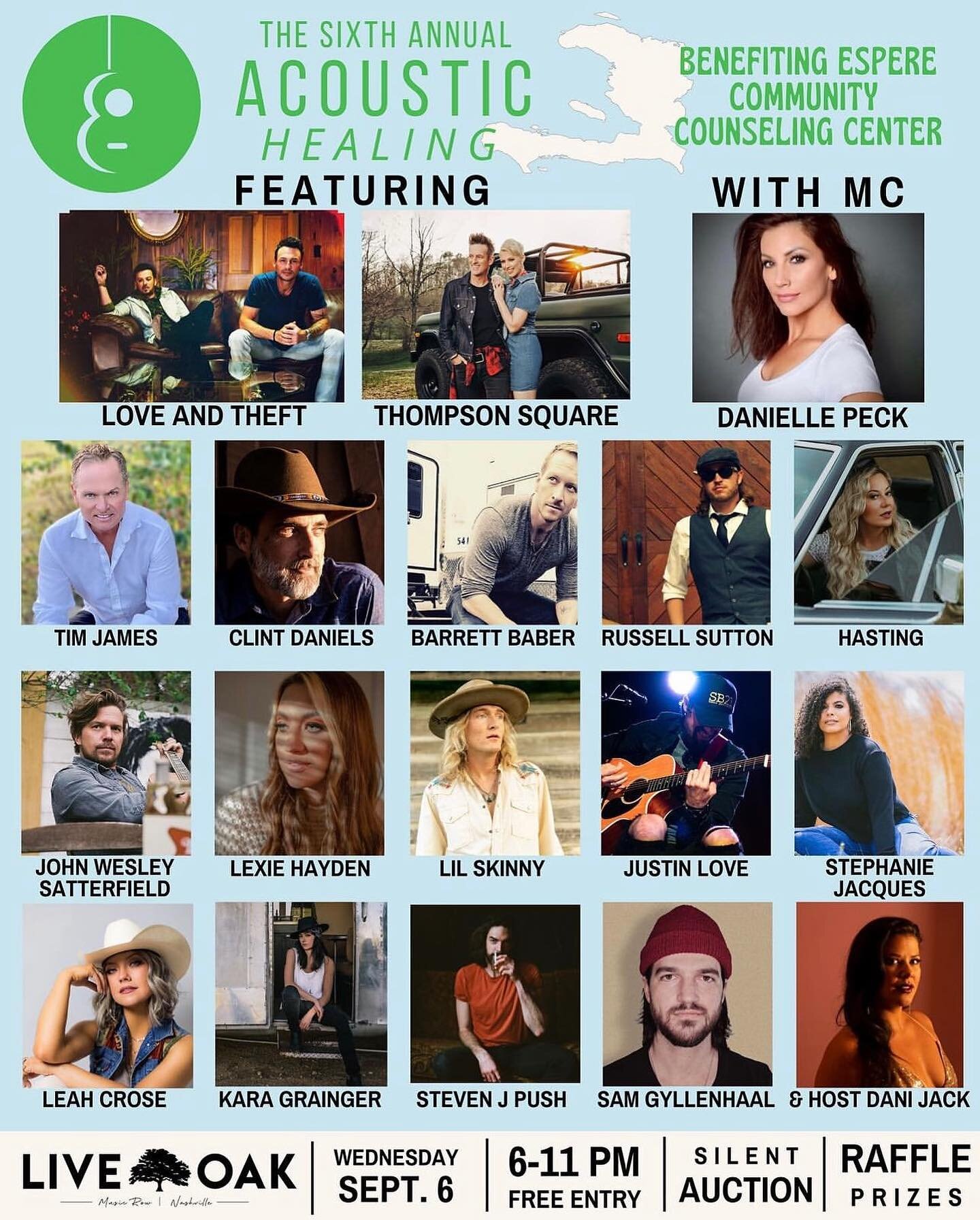 Live Oak is the place to be tonight! I&rsquo;m excited to be a part of this show benefiting the @espere_counseling center. Lots of great writers performing all night from 6-11pm with some killer raffles and a silent auction to raise money. Come hang!
