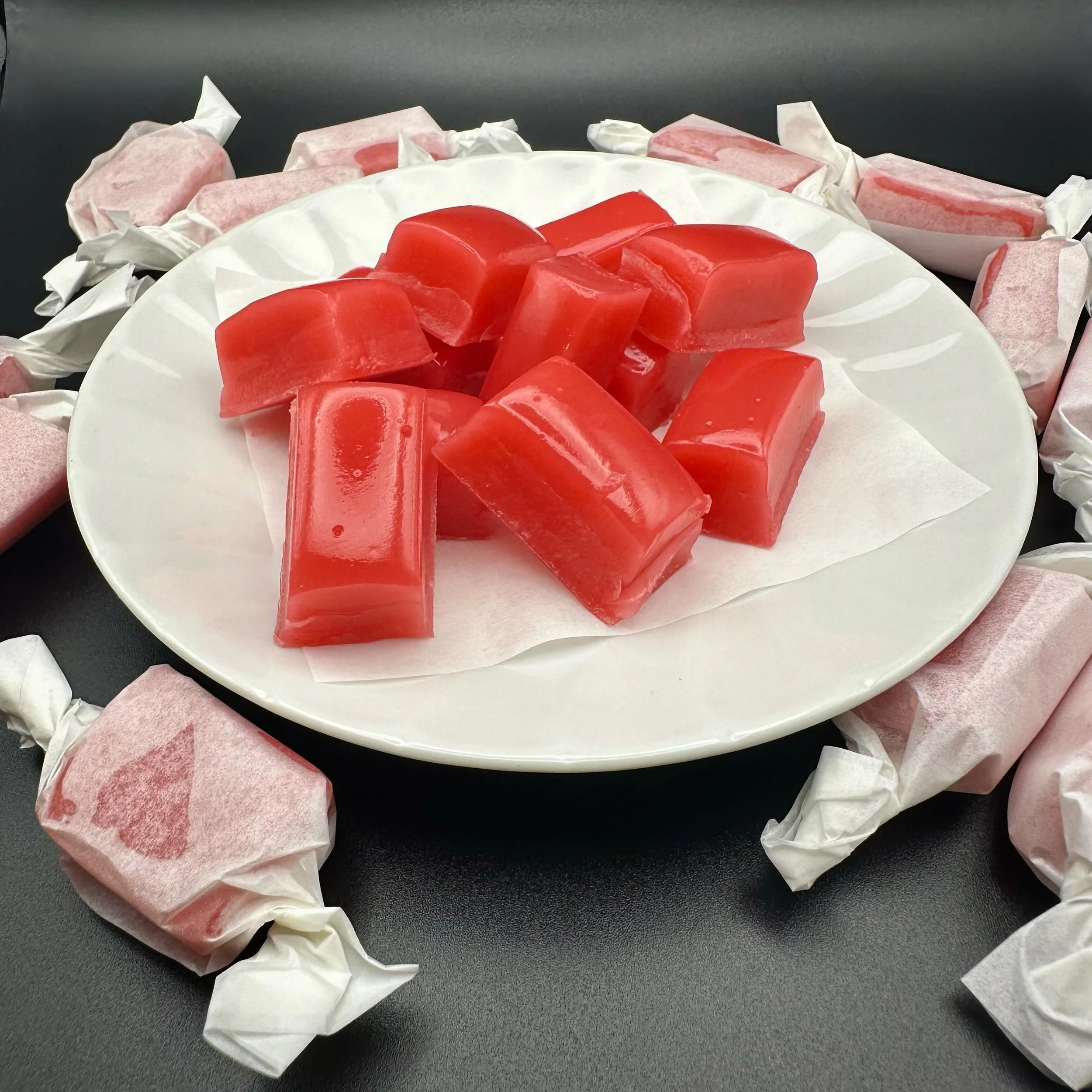 Happy FriYAY! We&rsquo;re gearing up for our first candy catering gig, starting with cherry-lime fruit chews!