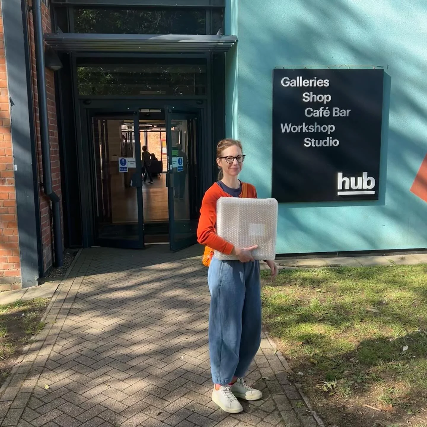 Dropping work off @hubsleaford for the upcoming exhibition with @design_nationuk . Looking forward to seeing the work up with the 16 other artist&rsquo;s work in this great space. 
#textileartuk #madeintheuk #interiorart #upcomingexhibition