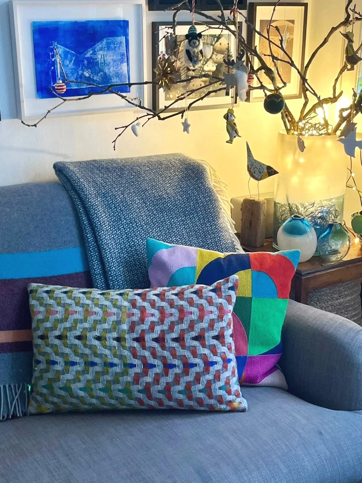 Greenwich Fuchsia Cushion Pumpkin & Mustard Yellow 35 x 55cm