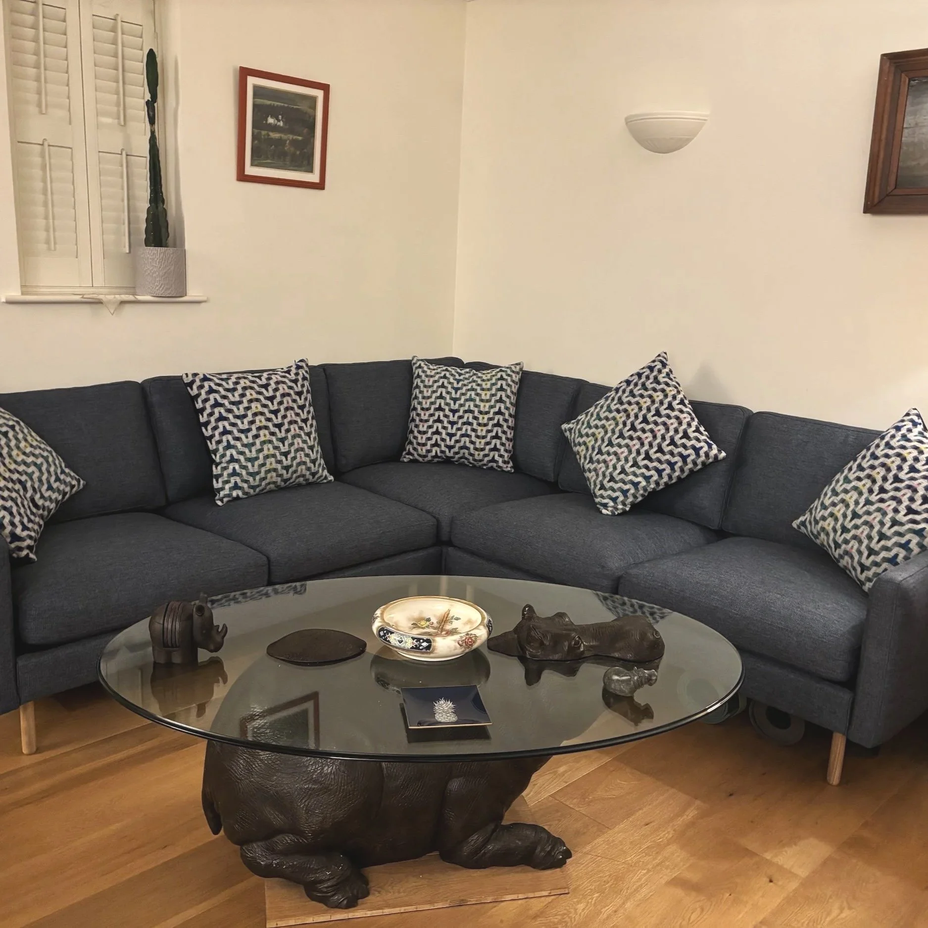 Bonnie Kirkwood Greenwich Peacock Cushions 50 x 50 cm Indigo & Jade