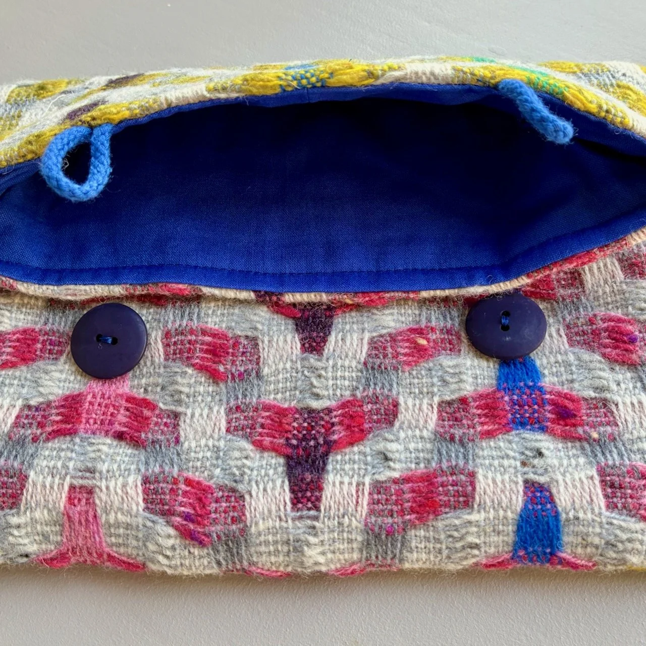 Bonnie Kirkwood Large Bag Mustard Fuchsia insdie.jpeg