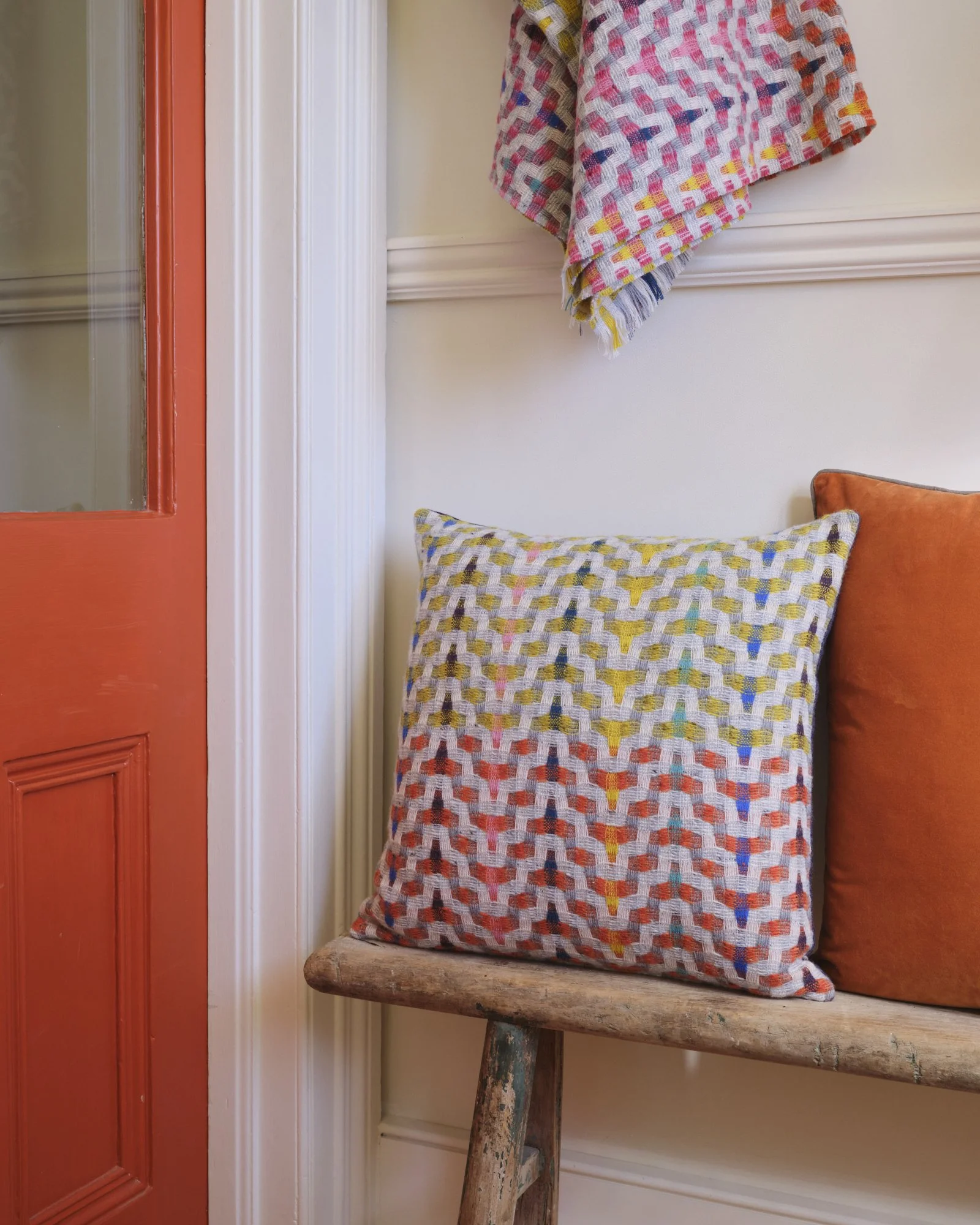 Greenwich Fuchsia Cushions - Pumpkin & Mustard Yellow - 45 X 45 CM