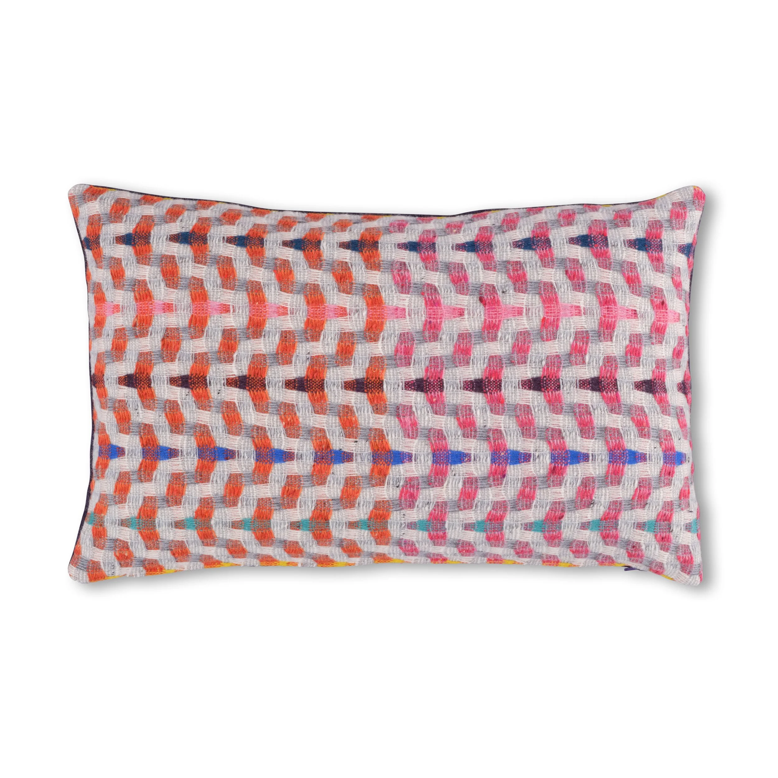 Greenwich Peacock Cushion - Magenta & Pumpkin - 35 x 55cm
