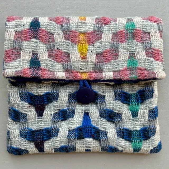 rose and indigo woven bag