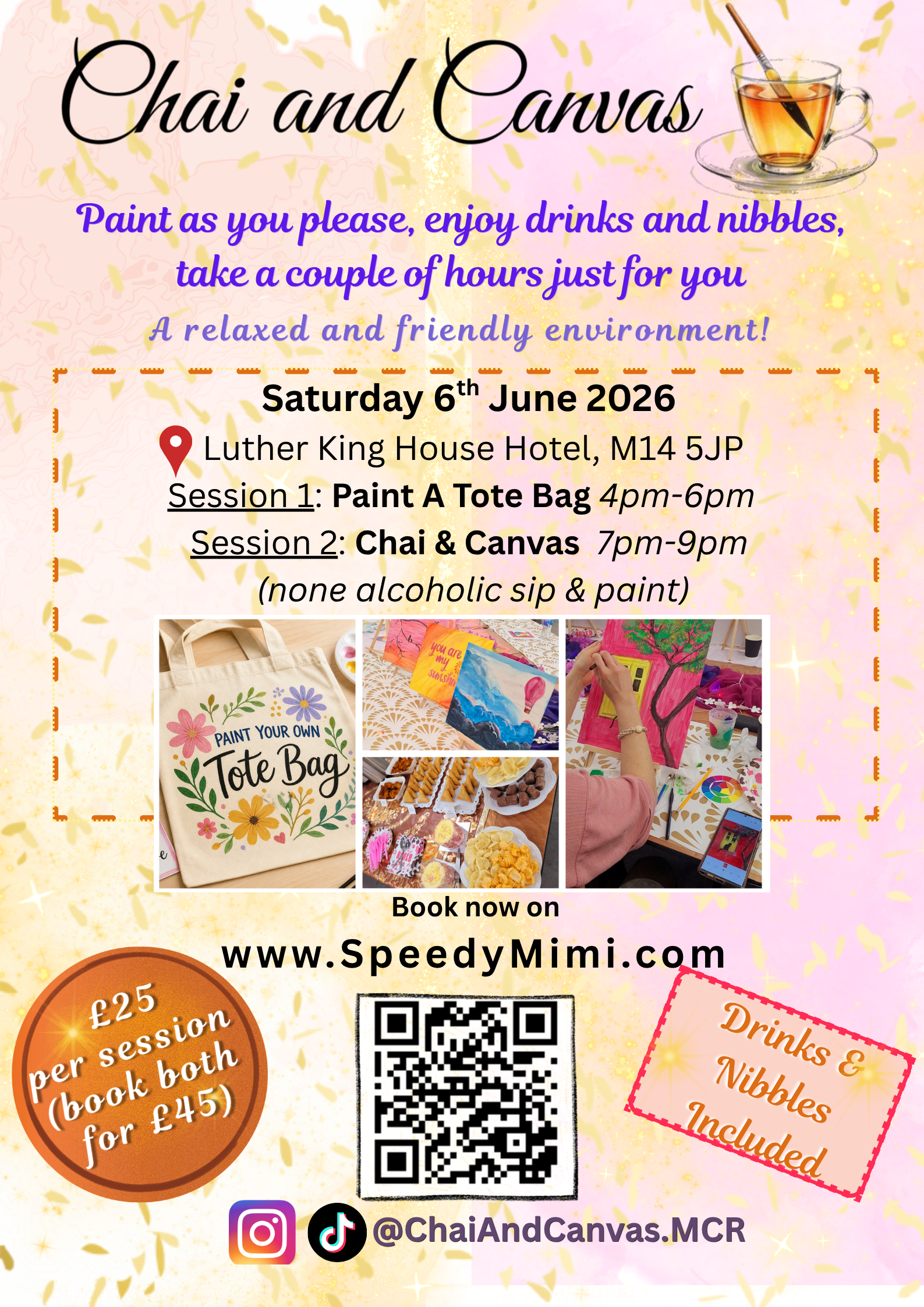 Chai and Canvas/Paint A Tote Bag