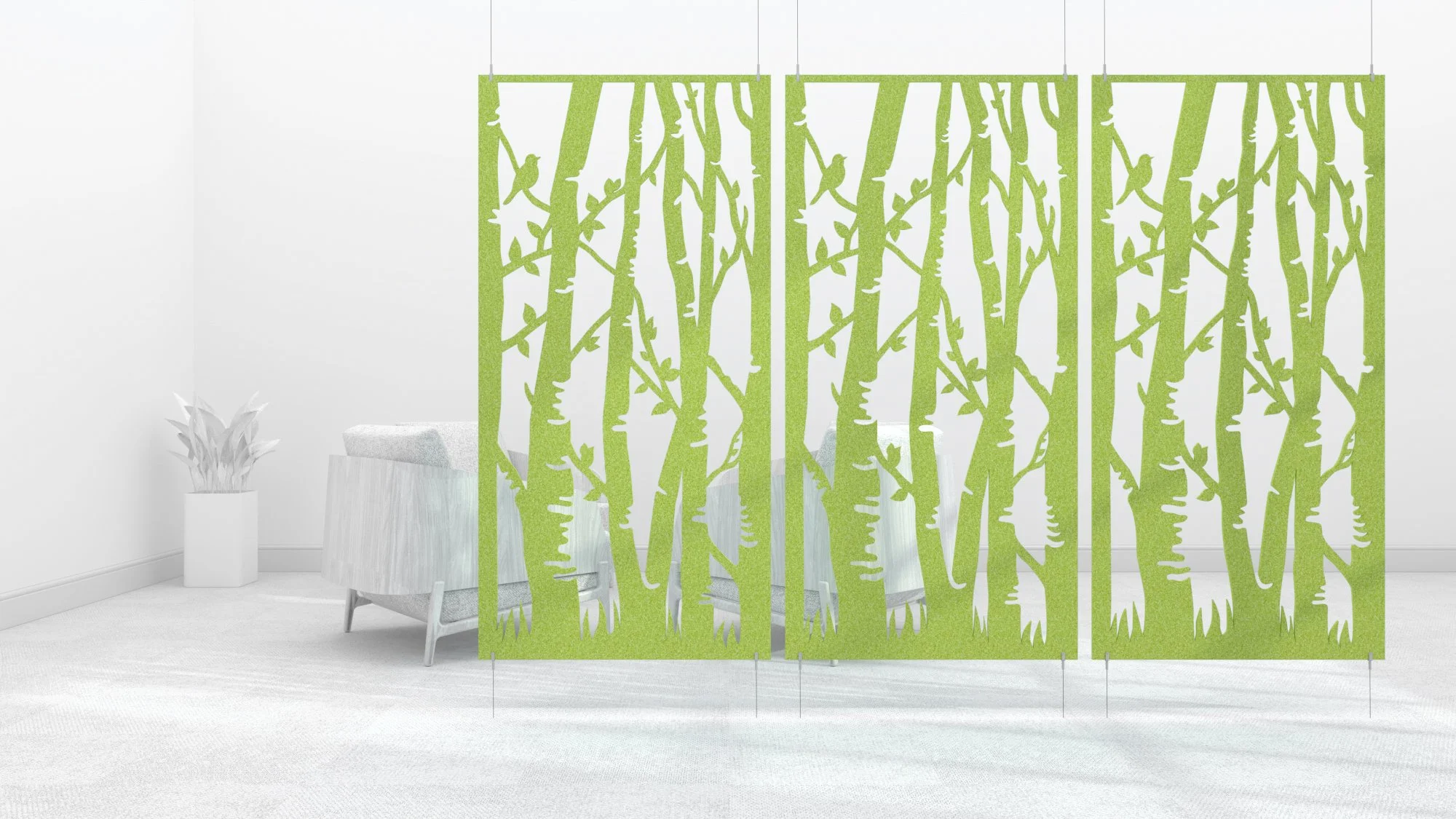 INTO THE WOODS decorative acoustic hanging panel by acou.space