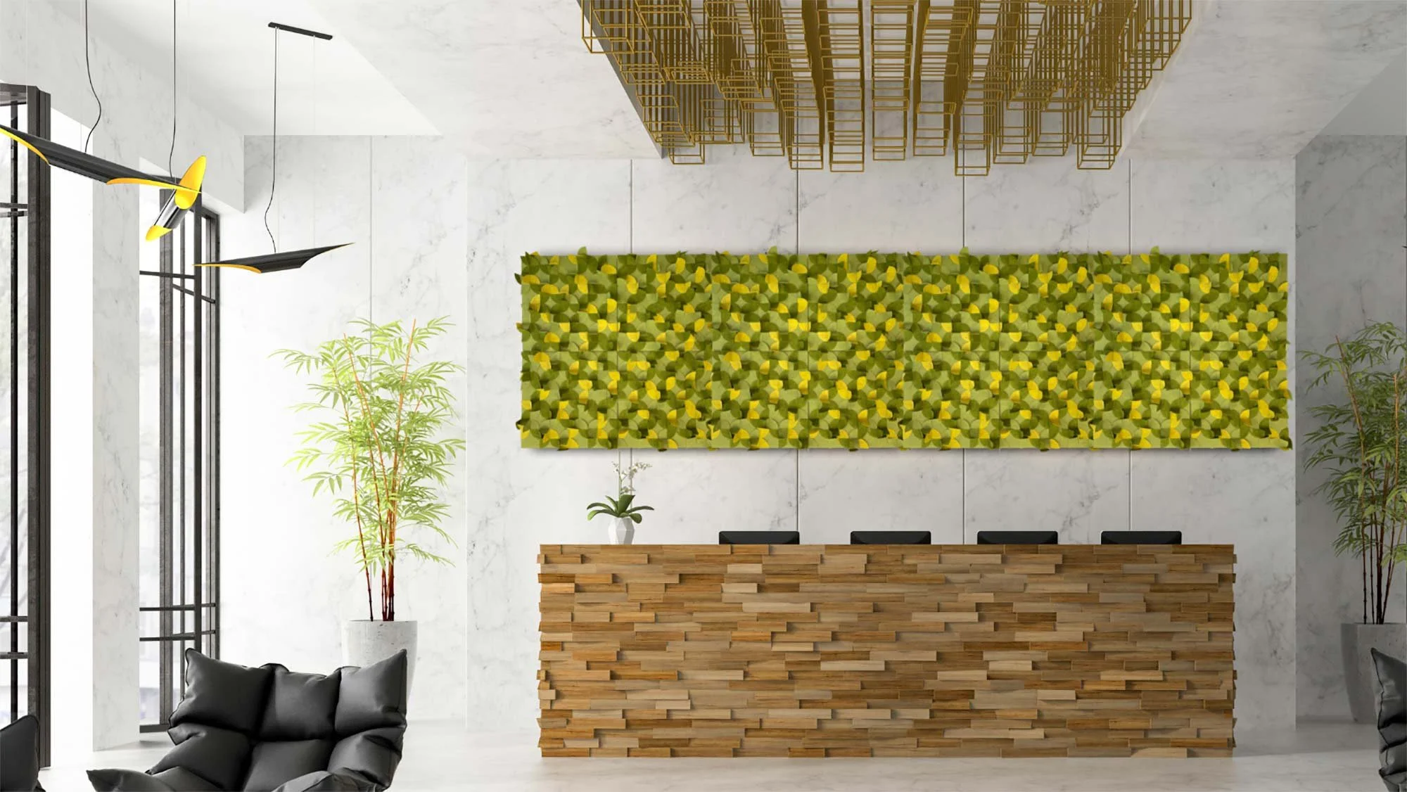 Fleur - Textural Green Wall - Acoustic Wall Panel — acou.space ...