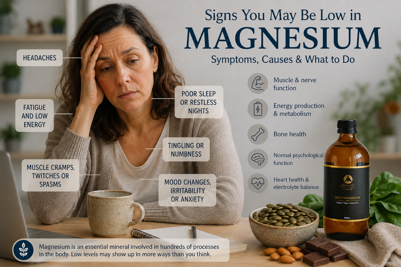 Signs you may be low in magnesium: Symptoms, causes &amp; what to do