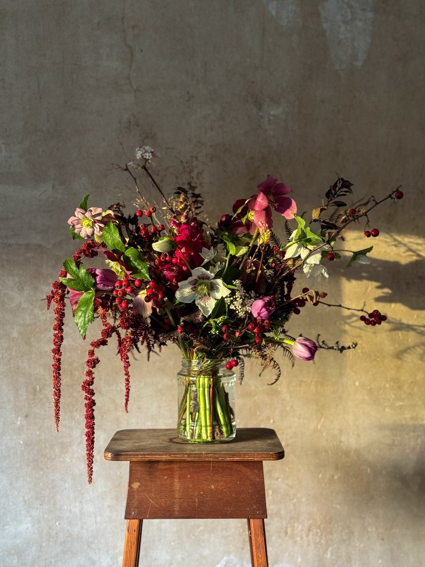 I adore this bridal bouquet I created last week for Emma. Beautifully seasonal and all British grown.

Yes, you can absolutely have colour in winter!

More photos to come of this stunning day at Aswarby Rectory.

Bouquet recipe:
&bull; Hellebore
&bul
