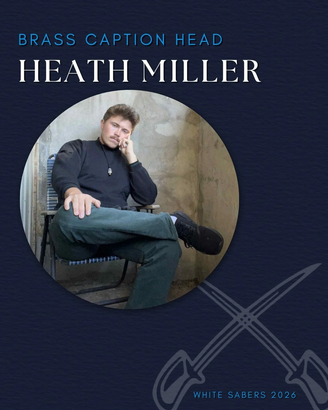 📣 STAFF ANNOUNCEMENT 📣
White Sabers Drum &amp; Bugle Corps is thrilled to introduce our 2026 Brass Caption Head, Heath Miller!

Heath Miller is a music educator who currently teaches high school band at Paul V. Moore High School in Central Square, 
