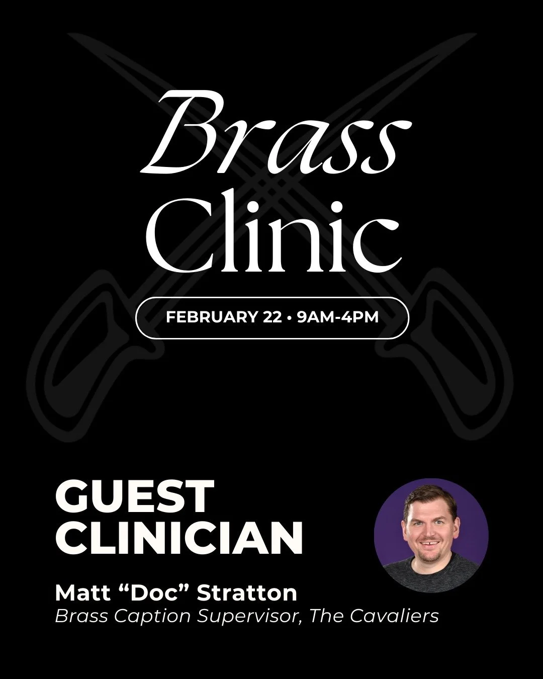 Brass Music Clinic, Sunday, February 22! Open to all brass players, aspiring brass players, educators, and White Sabers alumni &amp; auditionees.

🔗 Link to preregister in bio!
📅Event runs 9am&ndash;4pm, Sunday 2/22. Sign in begins at 8:30am.
📍All