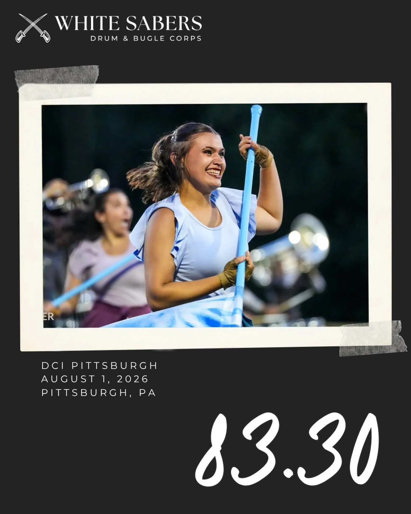 DCI Pittsburgh is a memory 📖 

August 1, 2026
Baldwin, PA
83.30
DCI All-Age Second Place