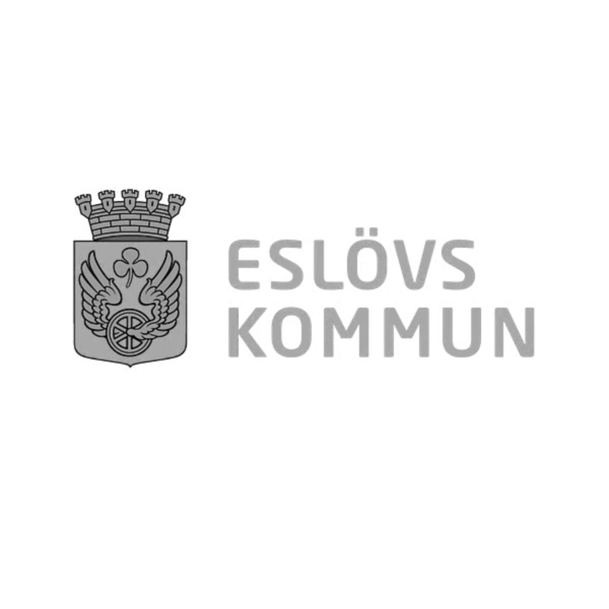 Kommunvapen för Eslöv med texten 'Eslöv Kommun'