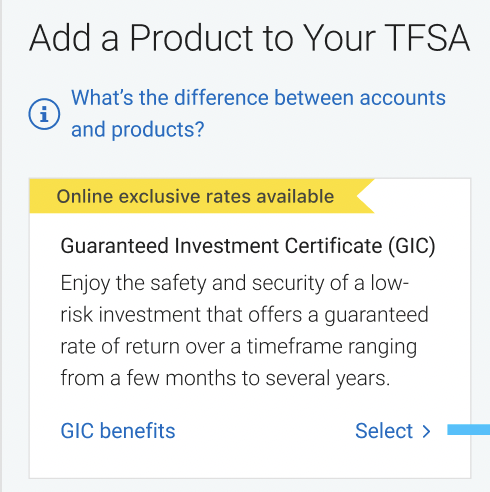 RBC GIC purchase flow