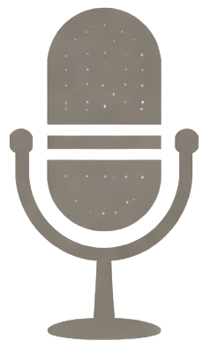 A gray microphone with a vintage design set against a white background.