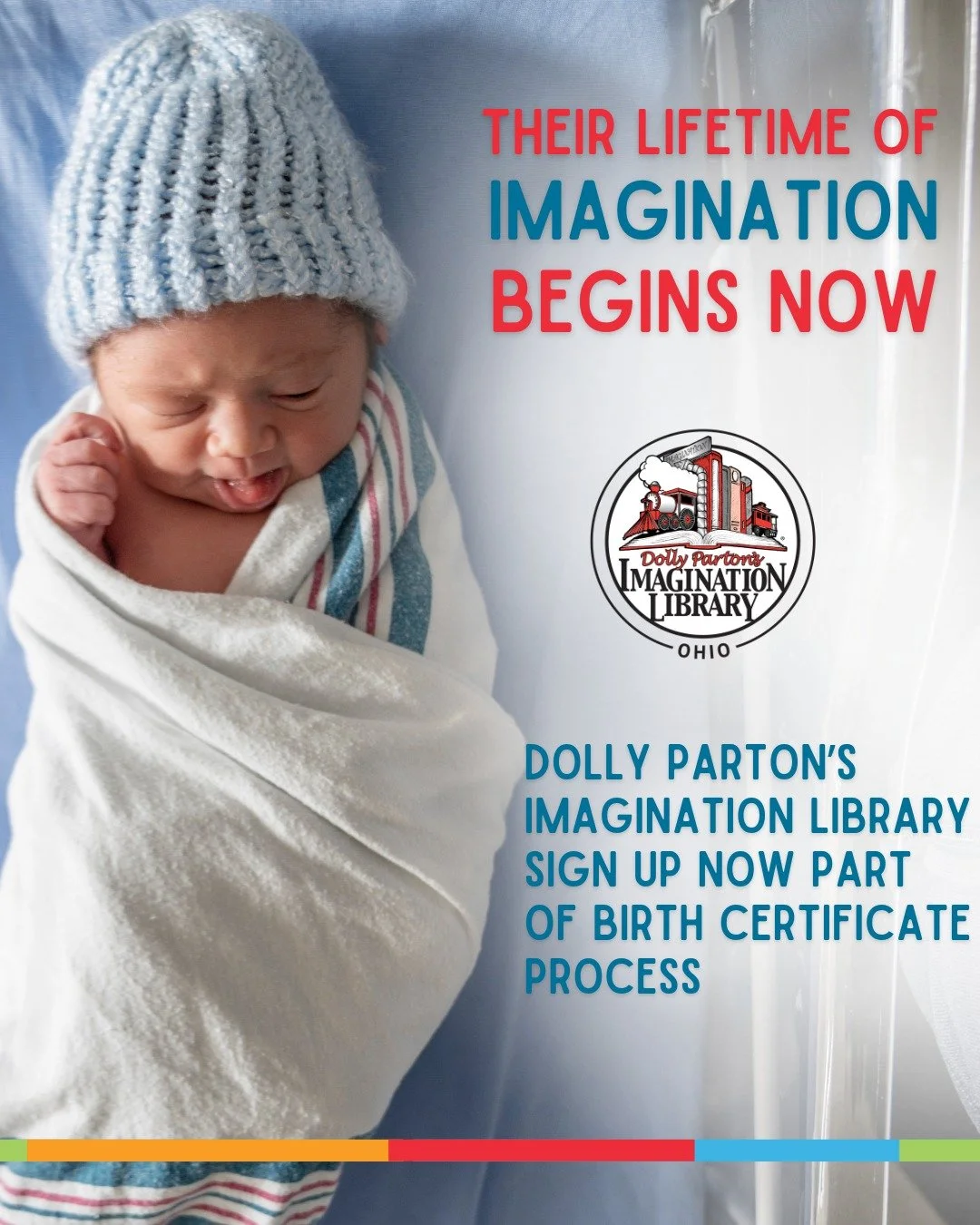 Ohio First Lady @frandewine announced our newest statewide initiative to sign up more children for the @imaginationlibrary immediately after birth! 

Now, caregivers are asked if they would like to sign their newborn up for a free monthly book while 