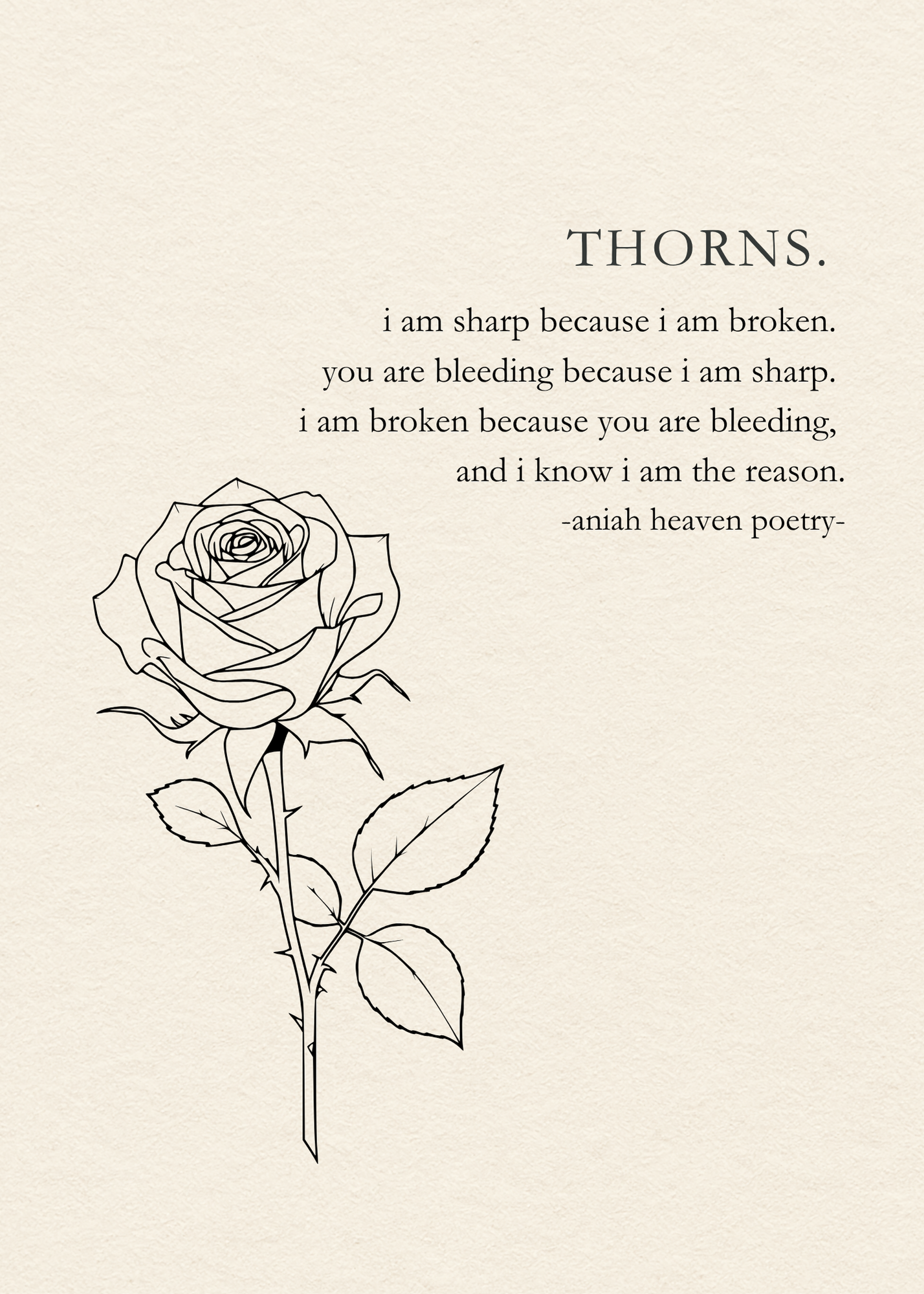Thorns — 5x7 Poetry Print
