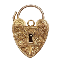 A gold heart shaped lock.