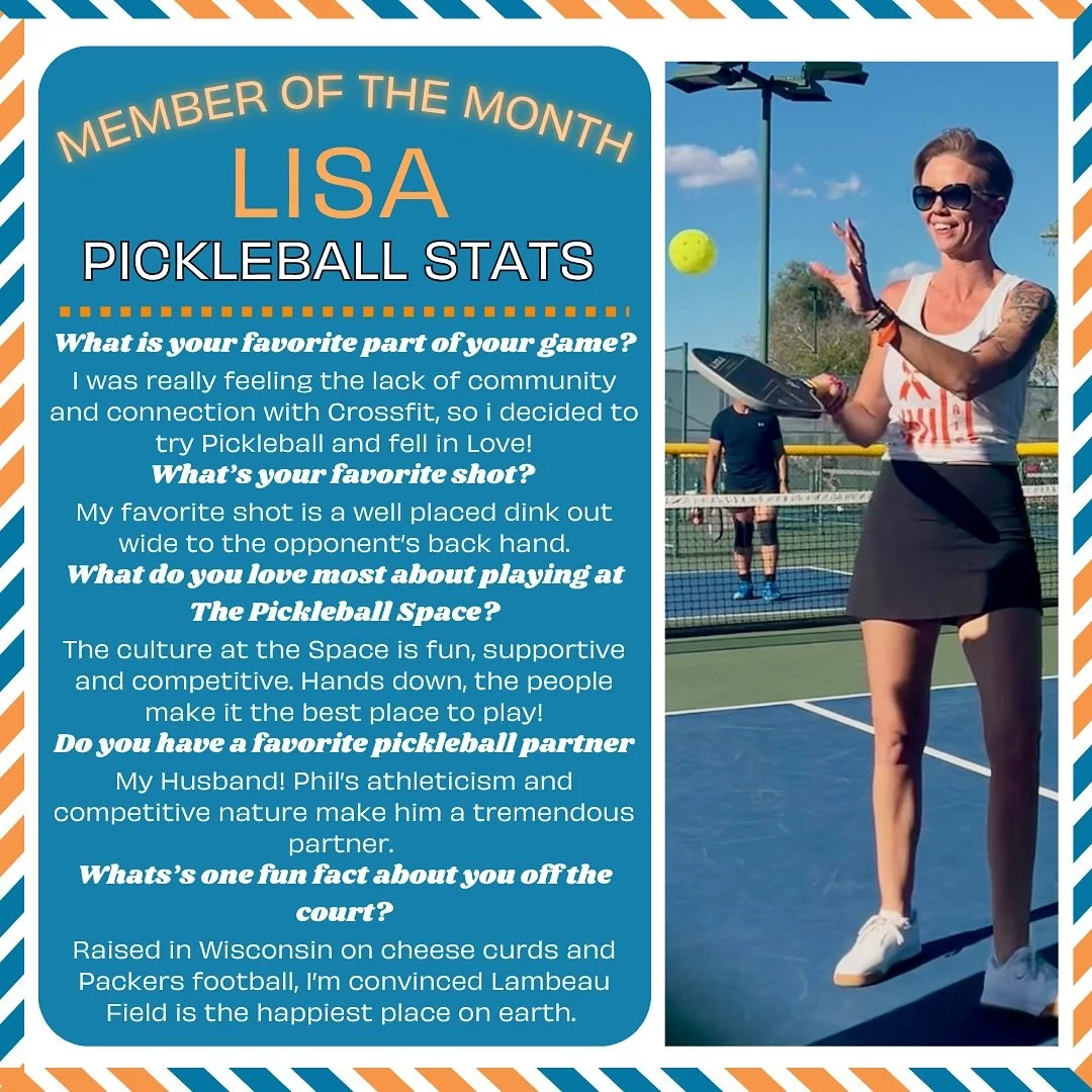 🌟 AUGUST MEMBER OF THE MONTH! 🌟

We&rsquo;re excited to celebrate Lisa as our August Member of the Month here at The Pickleball Space!🎉

We&rsquo;re proud to recognize Lisa for the energy and sportsmanship that make our community stronger. We love