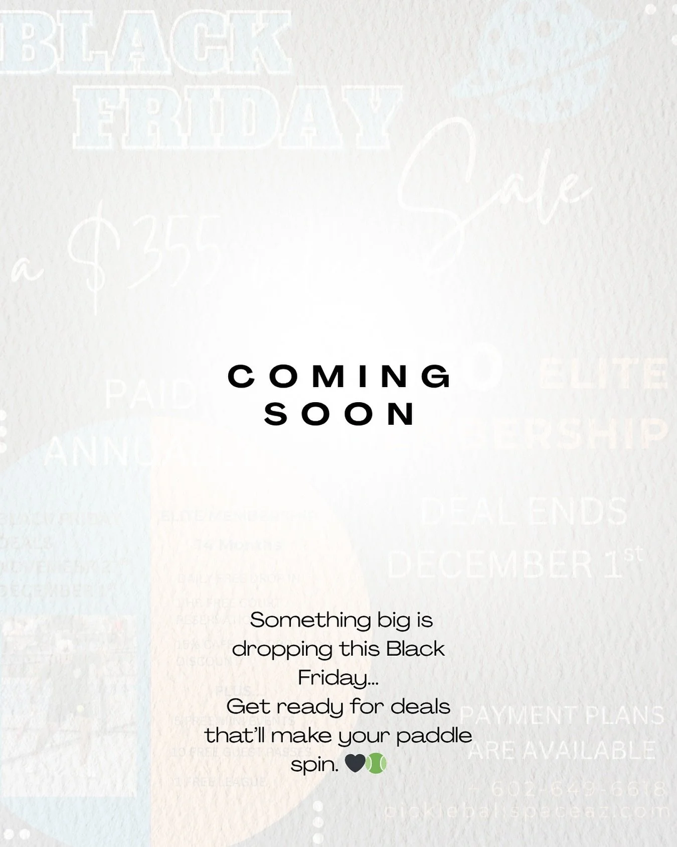 ⚡️ BIG DROP ALERT ⚡️
Something big is coming this Black Friday at The Pickleball Space.
🎾 Stay tuned.
🖤 Get ready.
💥 You won&rsquo;t want to miss this!
.
.
#pickleball #pickleballfamily #indoorpickleball #blackfriday
