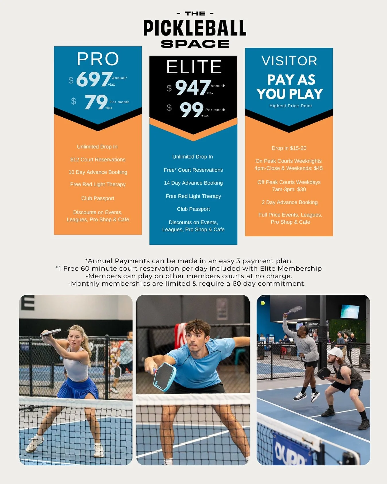 🚨 NEW MEMBERSHIP OPTIONS ARE HERE! 🚨
We&rsquo;re excited to introduce updated memberships at The Pickleball Space &mdash; including a brand-new monthly optionwe&rsquo;ve never offered before! 👀
💥 PRO Membership
&bull; $697 annually or $79/month
?