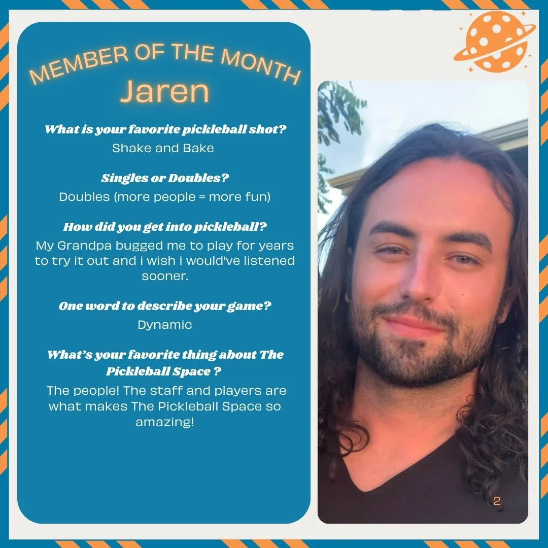 🎉 February Member of the Month 🎉
Huge congratulations to Jaren for being our February Member of the Month here at The Pickleball Space! His energy, consistency, and love for the game make our community better every day. We appreciate everything you