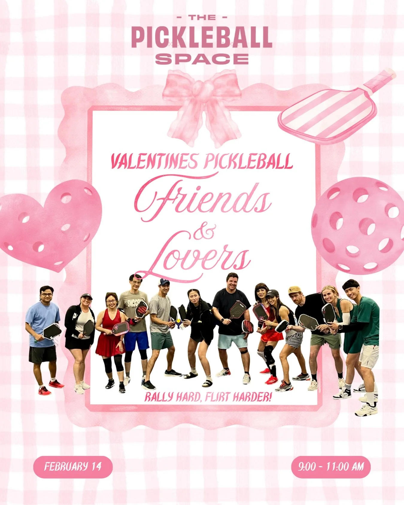 💕 Friends &amp; Lovers Pickleball 💕
Grab your partner, your bestie, or your whole crew and hit the courts!
Join us Feb 14th | 9&ndash;11 AM for a Valentine&rsquo;s pickleball event full of great games, good vibes, and even better company.
Love is o