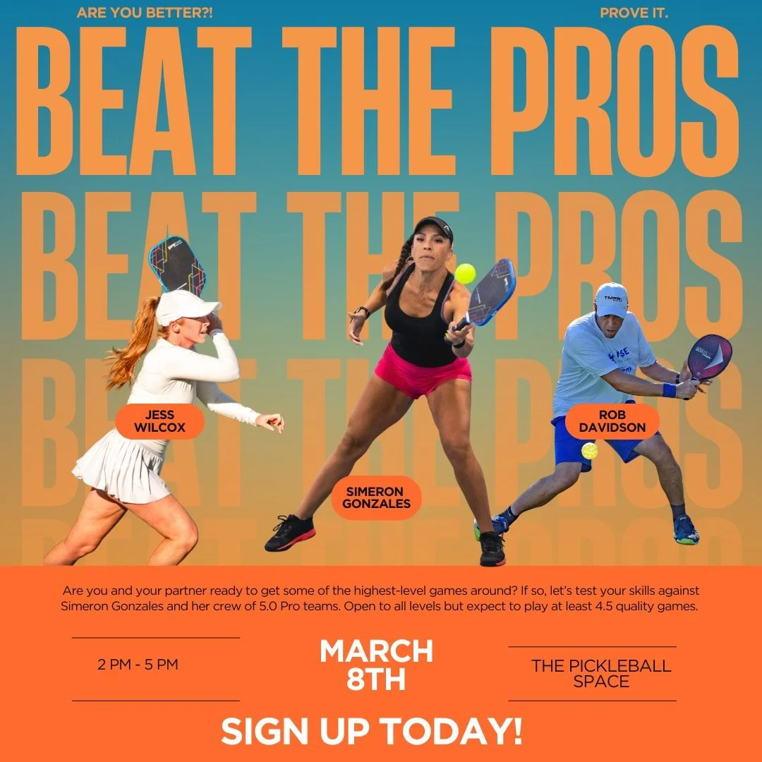 🏓 Think you can beat a 5.0 pickleball player? 

Here&rsquo;s your chance to prove it. 

Come challenge some 5.0 players at The Pickleball Space and see how your game stacks up.
🔥 Spots are limited, so grab your chance to step on the court and take 