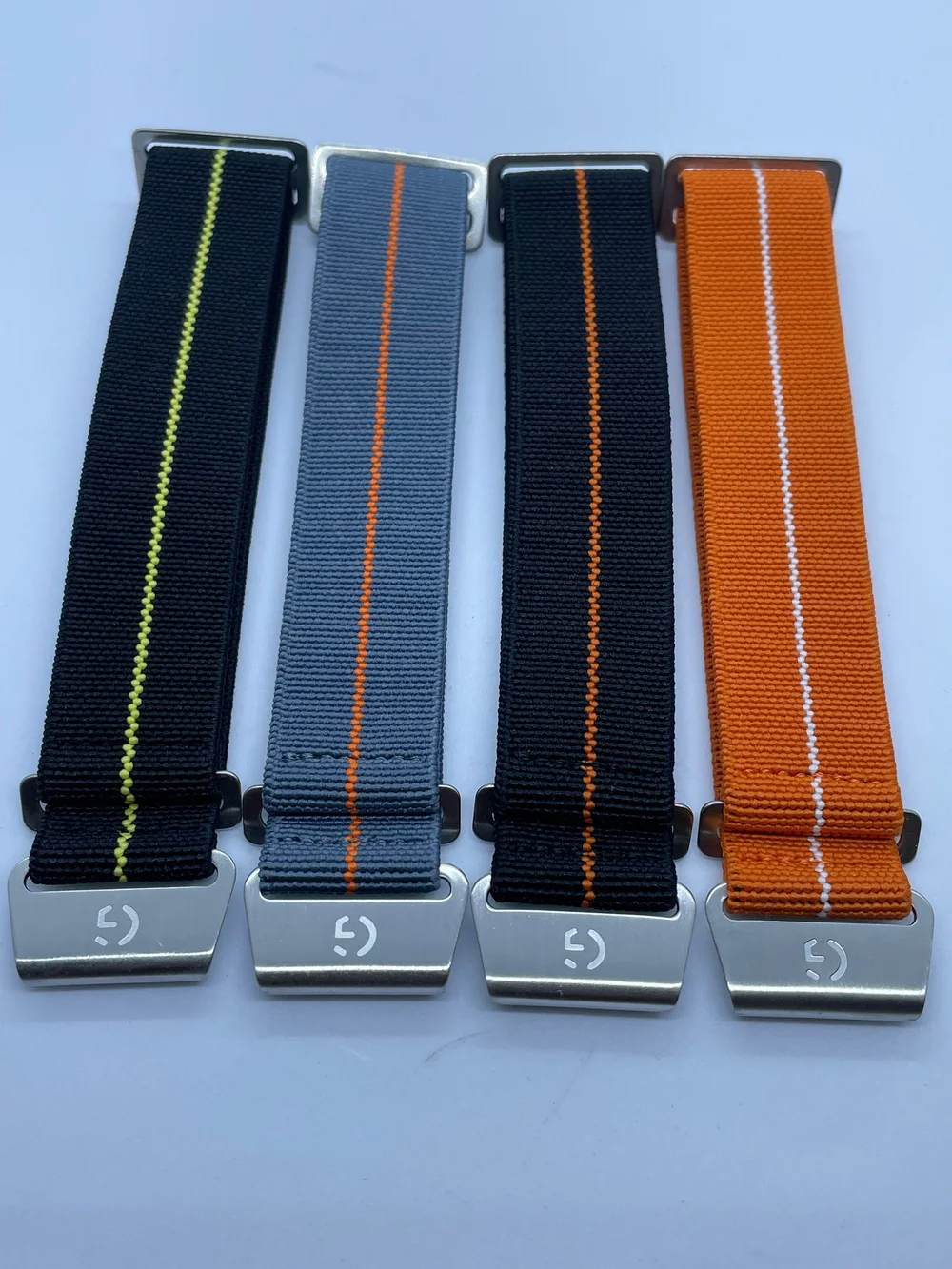 22mm, Black and Orange French Marine Nationale style elasticated