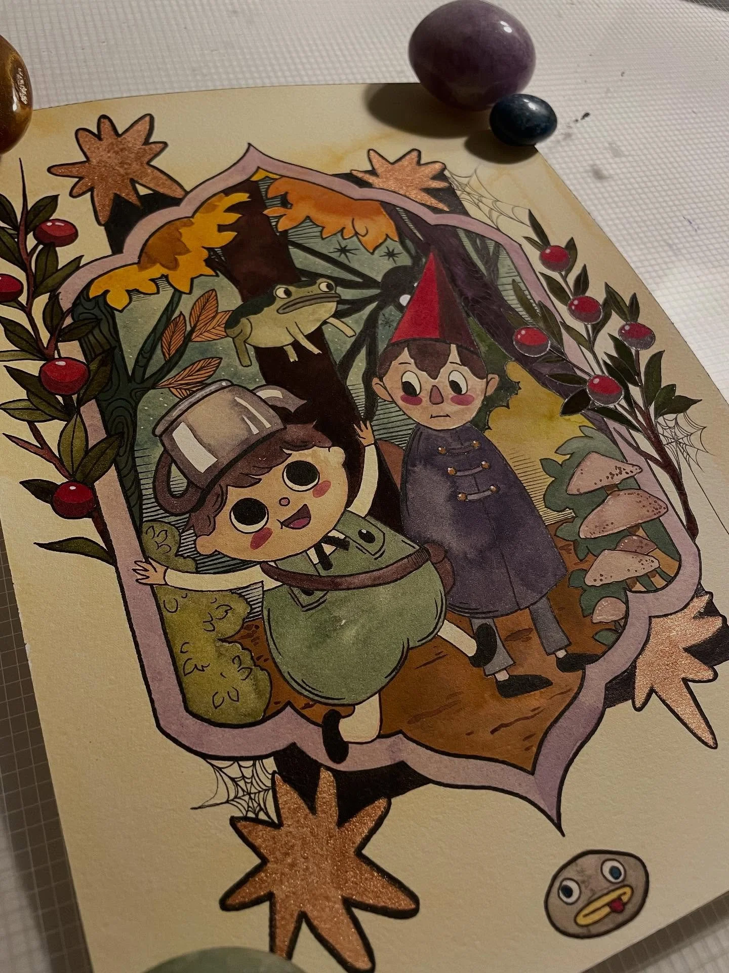 I&rsquo;m so happy to say I&rsquo;m finished with this lovely #overthegardenwall painting! I feel like it&rsquo;s no secret I&rsquo;m obsessed with this show and if you haven&rsquo;t seen it, I highly recommend. 👻☠️🎃🍂🍁✨🖤 perfect for the incoming