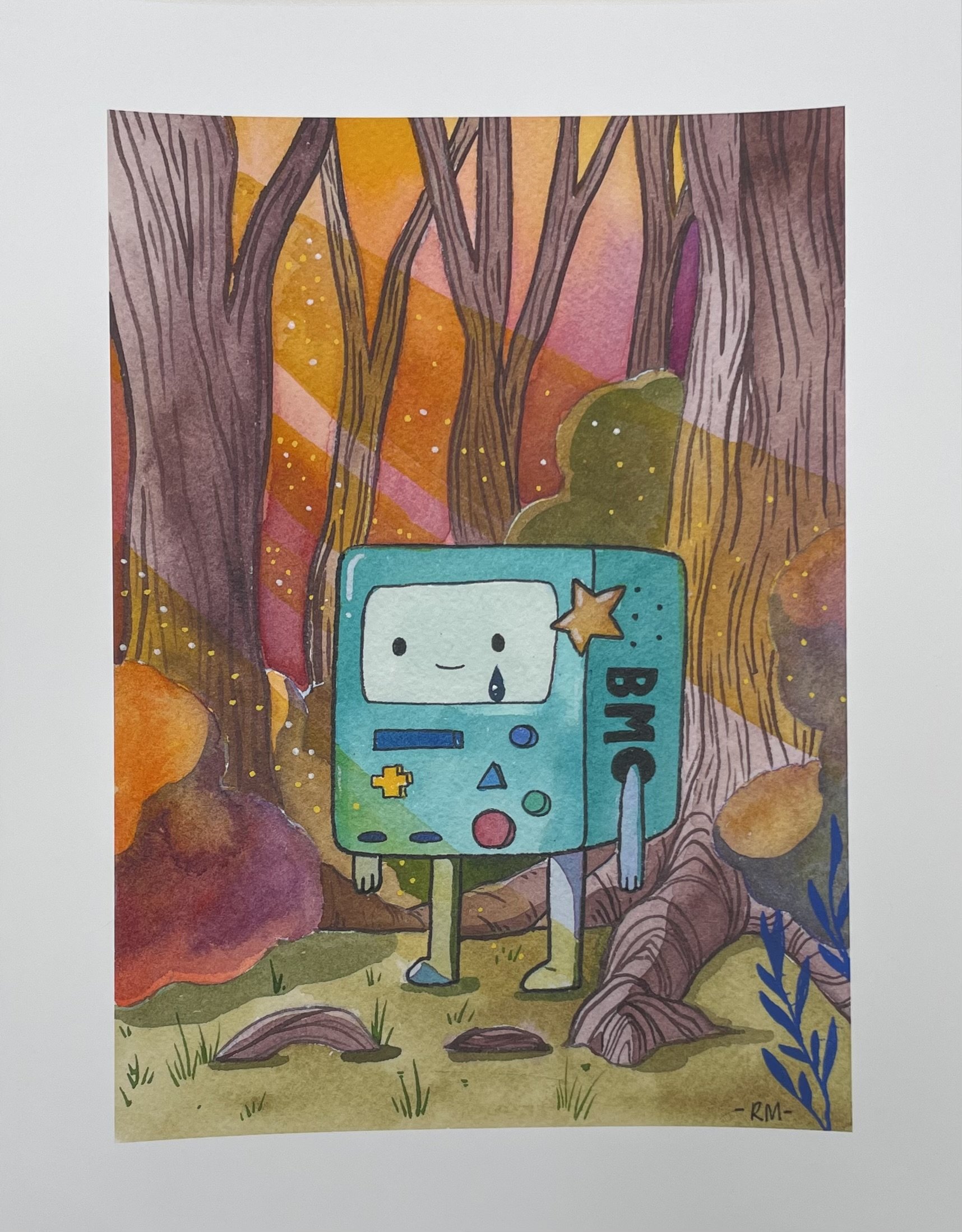 BMO crying in the forest