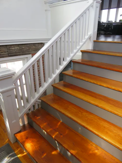 Restored stairway by side entrance door is considered a real eye-catcher. John Shearer/Shopper News