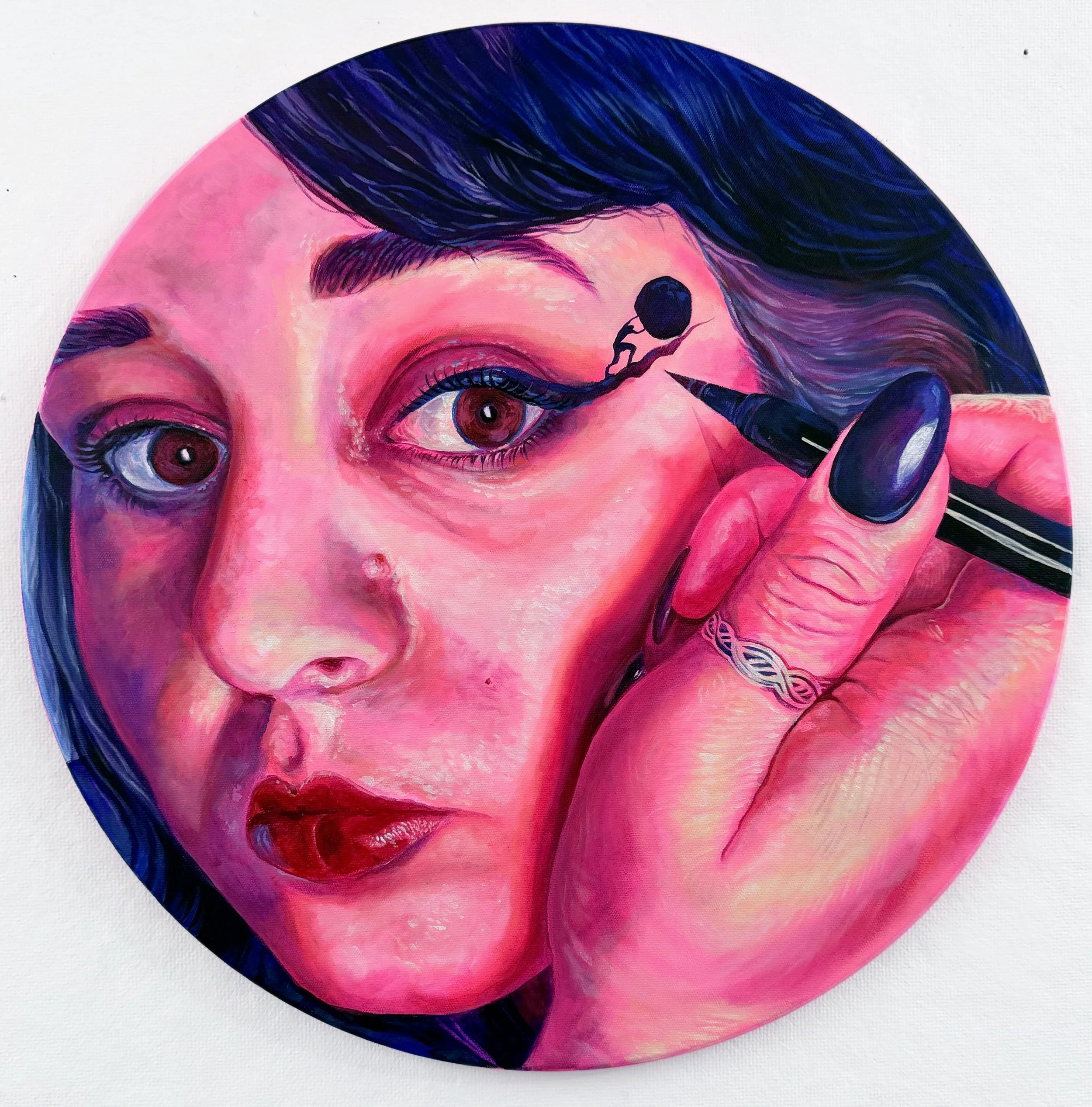 Sisyphus Was a Woman, 2025. Acrylic on canvas, 20" diameter