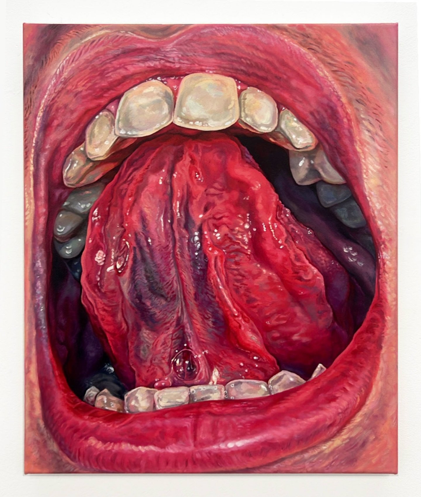 Clench, 2025. Oil on canvas, 40 x 50 cm (15.7&rdquo; x 19.6&rdquo;).

My first painting from D&uuml;sseldorf is finally complete! Here&rsquo;s Clench, an up-close and personal self-portrait of a tongue sore I had back in November. It was just as pain
