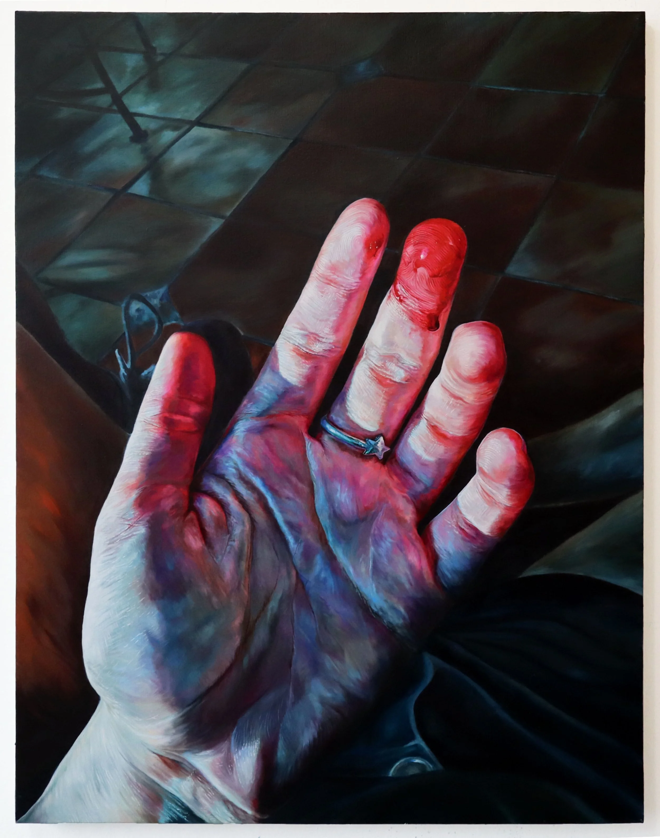 Sanguine, 2026. Oil on canvas, 120 x 90 cm.